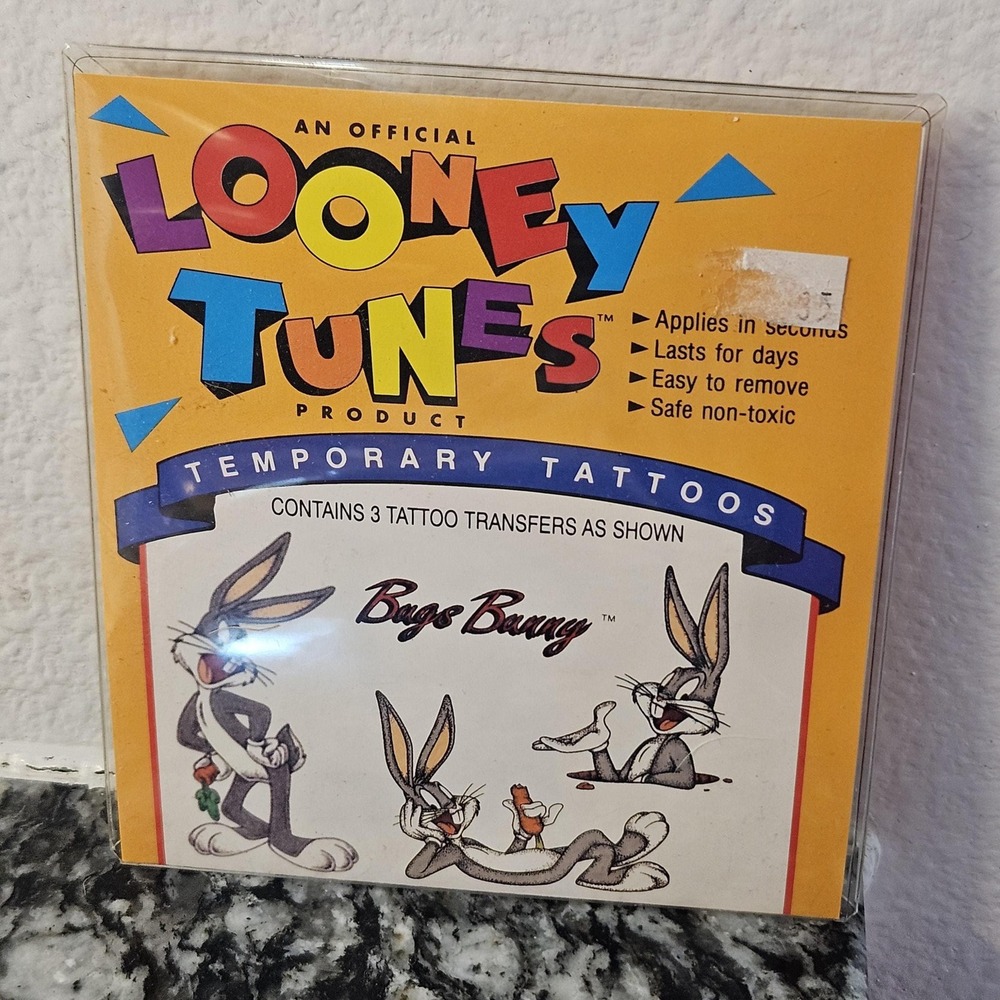 vintage Looney Tunes Temporary Tattoos 1990s Bugs Bunny